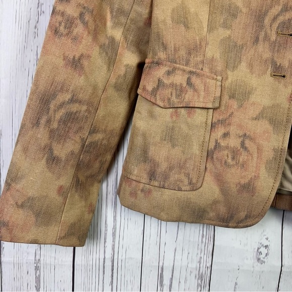 MaxMara Weekend | jacket | floral tan vintage military coat - Picture 3 of 9